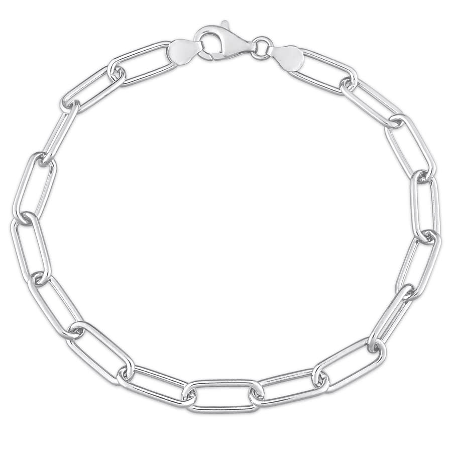 Amour Oval Link Bracelet In Sterling Silver In White