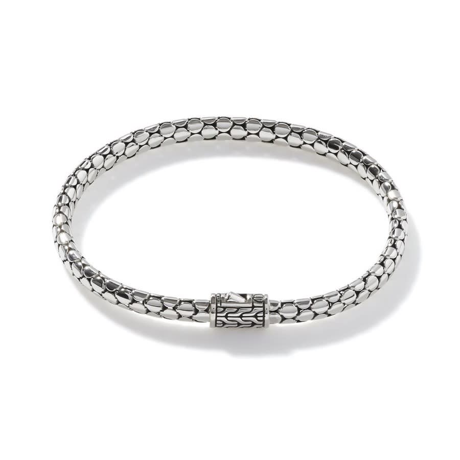 John Hardy Dot Silver Slim Chain Bracelet Size Medium - Bb34386xm In Silver-tone
