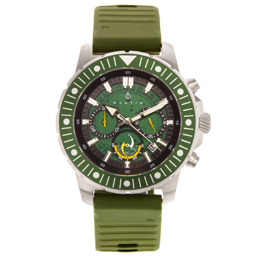 NAUTIS NAUTIS CASPIAN CHRONOGRAPH QUARTZ GREEN DIAL MENS WATCH 21227G-E