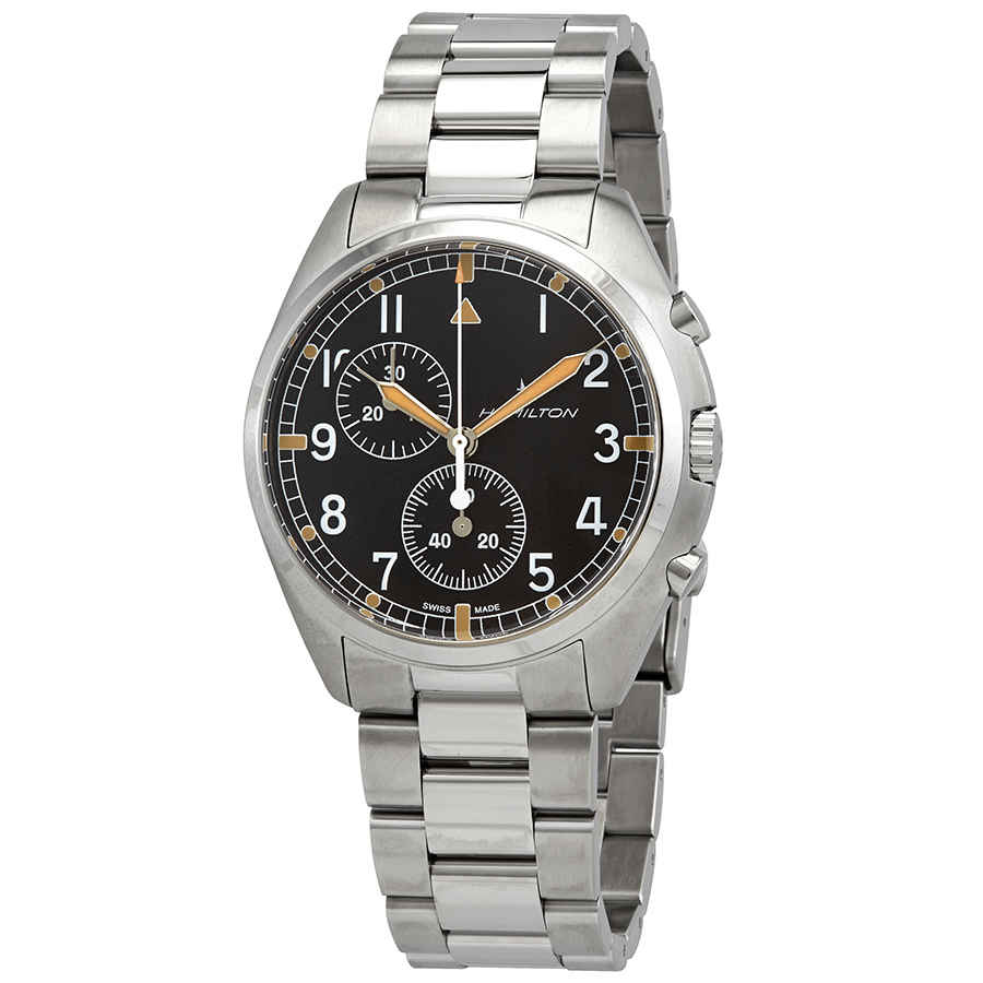 Hamilton Pilot Pioneer Chronograph Quartz Black Dial Mens Watch H76522131