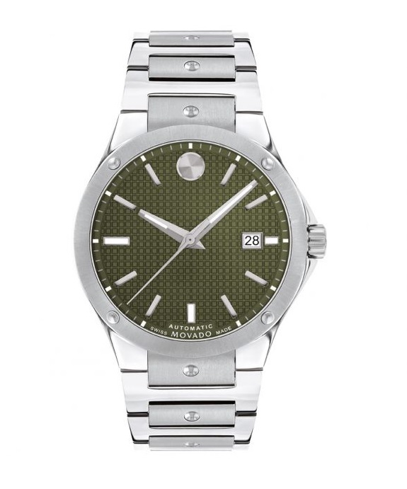 Movado Men's Swiss Automatic S.e. Stainless Steel Bracelet Watch 41mm In Green