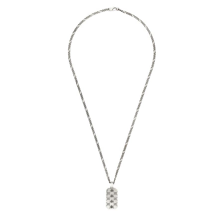 Gucci Silver Gg Bee Necklace In Silver-tone