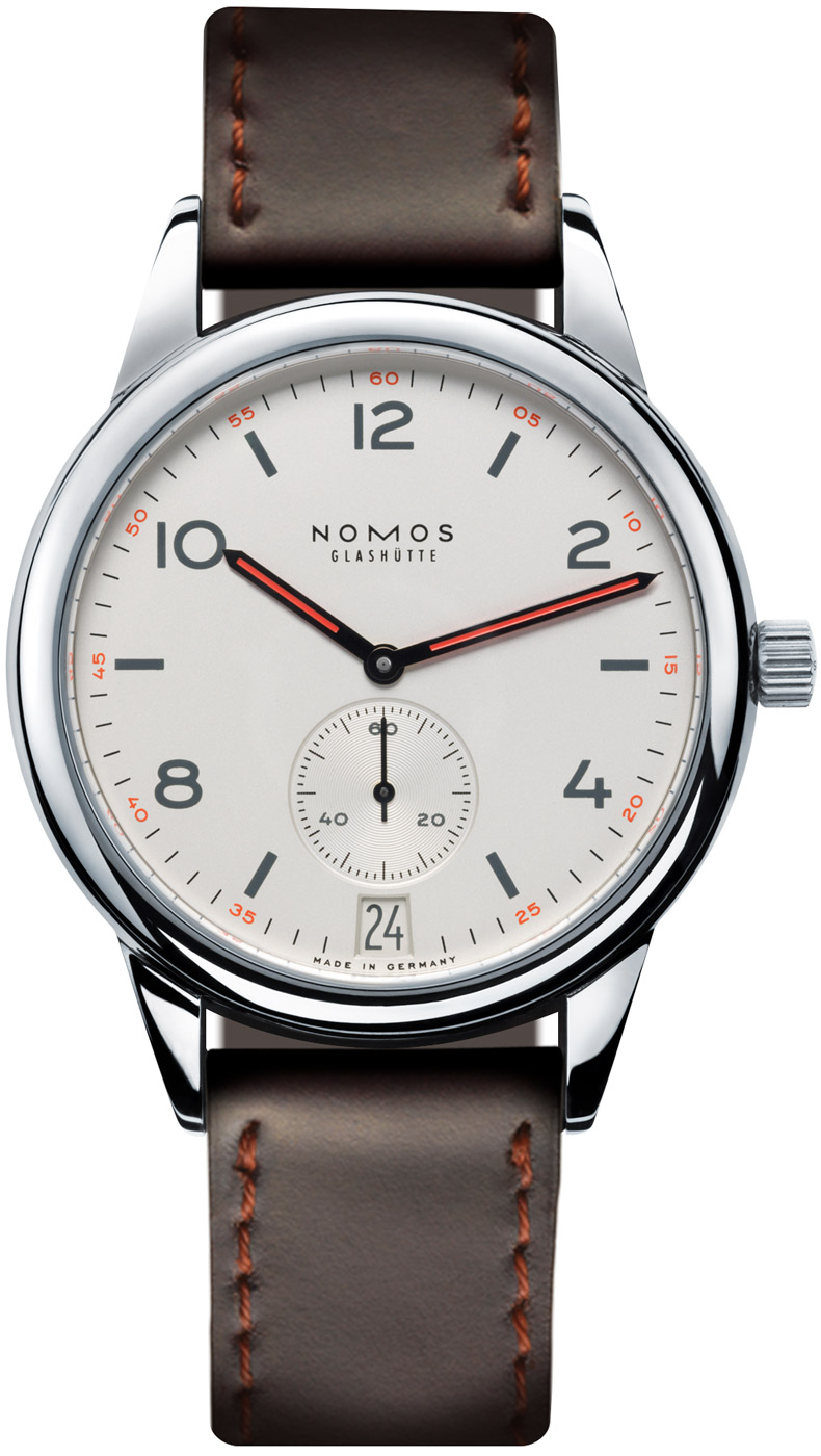 Nomos Club Club Automat Datum Silver Dial Mens Watch 771 In (red   / Black / Brown / Silver