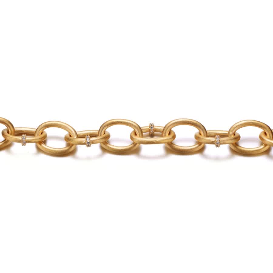 Shop Rachel Glauber 14k Gold Plated Cubic Zirconia Chain Bracelet In Gold-tone