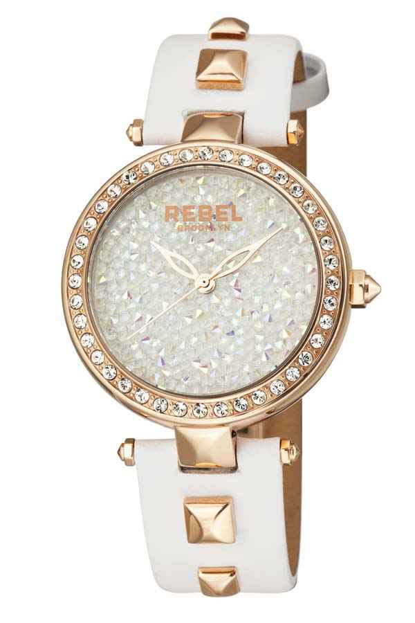 Shop Rebel Rockaway Parkway White Dial Ladies Watch Rb101-8031 In Gold Tone / White