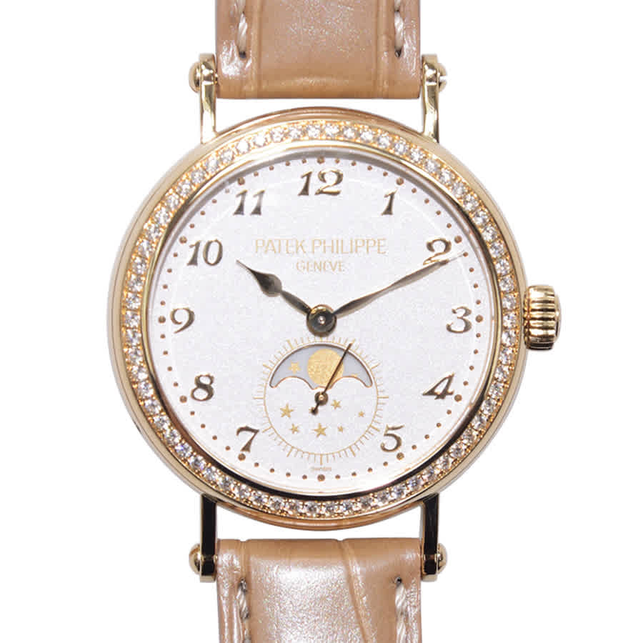 Shop Patek Philippe Hand Wind Diamond White Dial Watch 7121j-001 In Brown / Gold / Gold Tone / White / Yellow