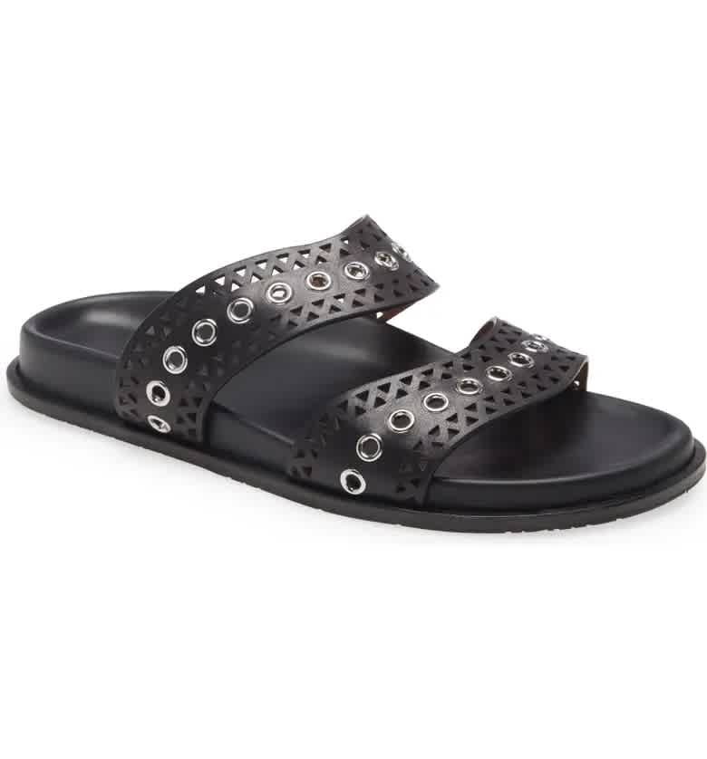Alaïa Eyelet Detail Sandals In Black