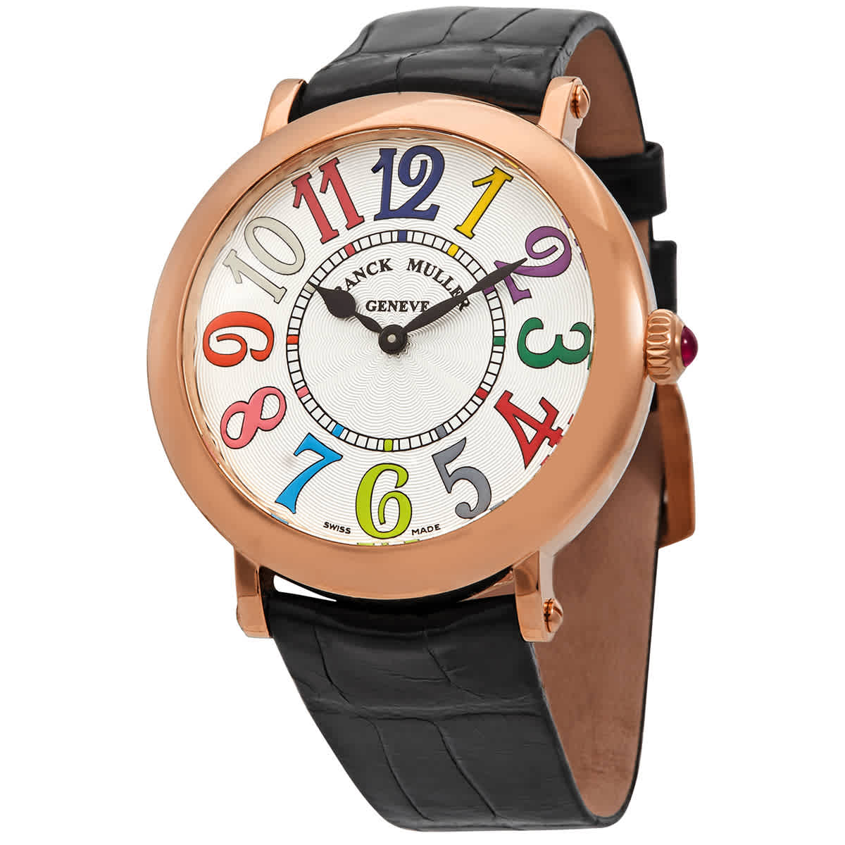 Franck Muller Round Quartz Silver Dial Ladies Watch 8038qzcolv5nsil In Black / Gold / Rose / Rose Gold / Silver