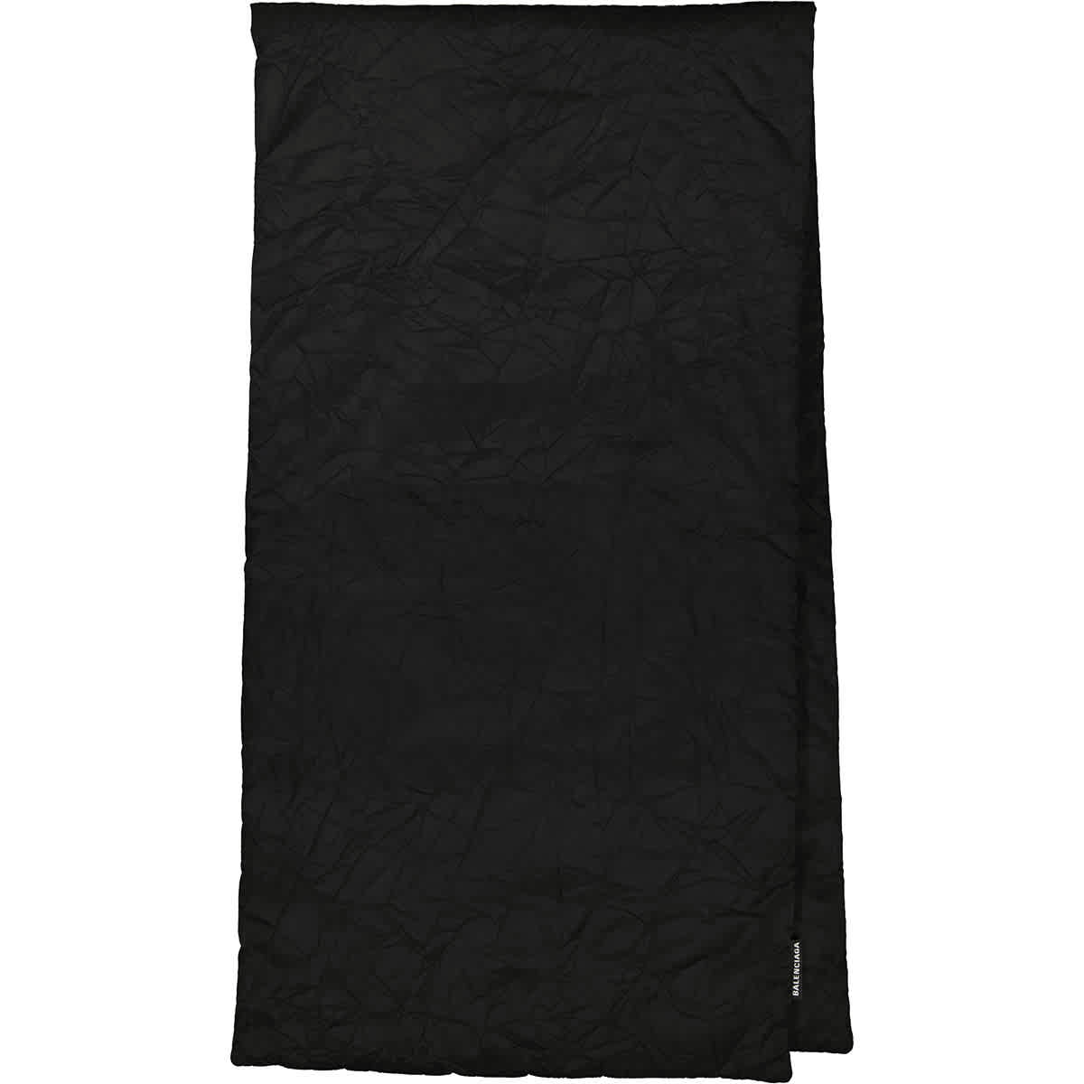 Balenciaga Black Padded Crinkled Nylon Stole