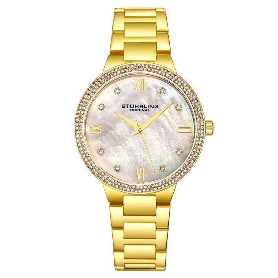 Stuhrling Original Symphony Silver-tone Dial Ladies Watch M15621 In Gold Tone / Mother Of Pearl / Silver / Yellow