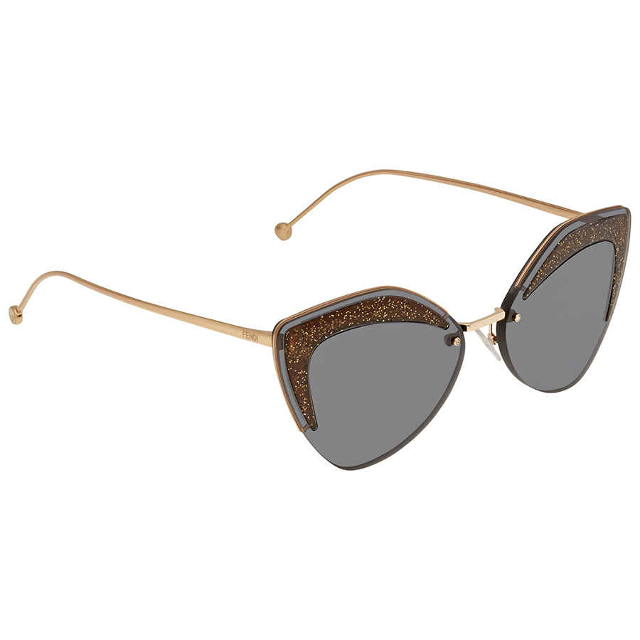Click to view more detailed imagery on our partner's website Fendi Glass Grey Geometric Ladies Sunglasses Ff0355skb7ir66 In Gold Tone,grey,pink,rose Gold Tone
