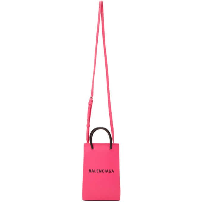 Balenciaga Pink Shiny Hourglass Phone Holder Bag – BlackSkinny