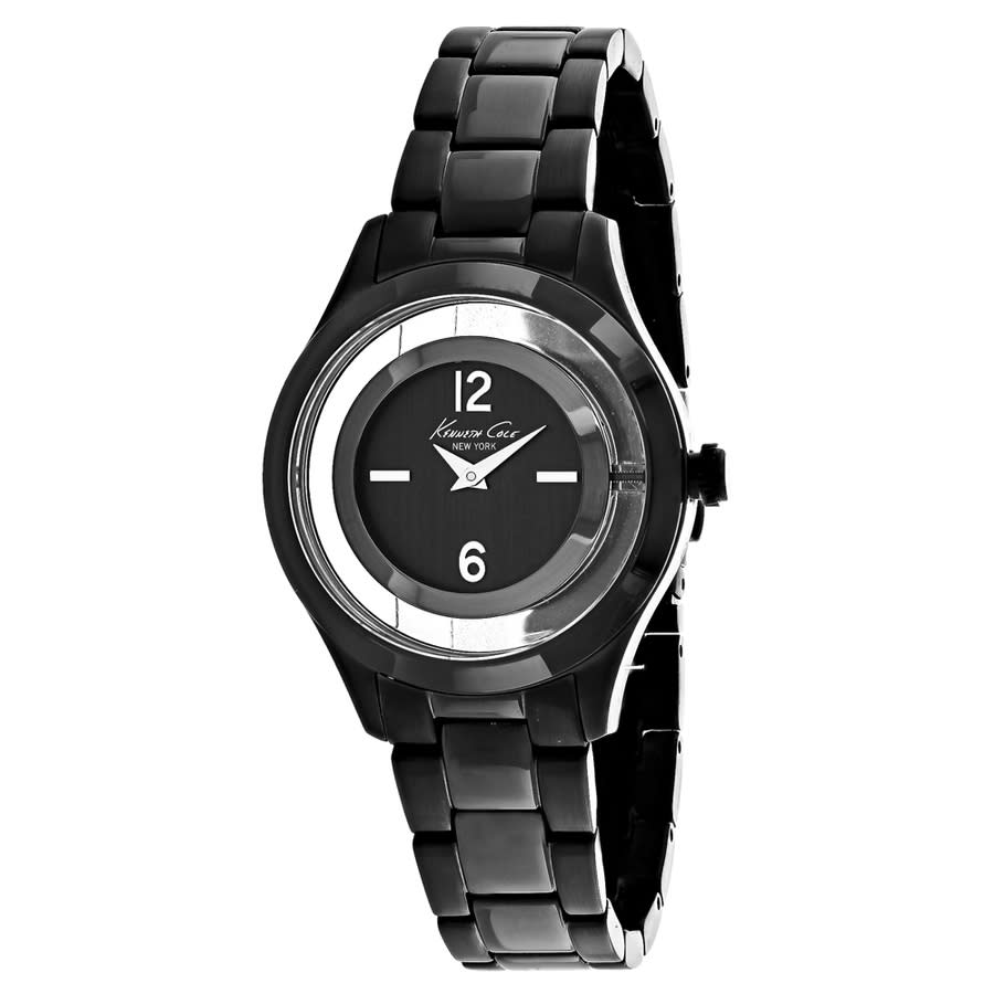 KENNETH COLE KENNETH  COLE BLACK DIAL BLACK ION-PLATED LADIES WATCH 10026948