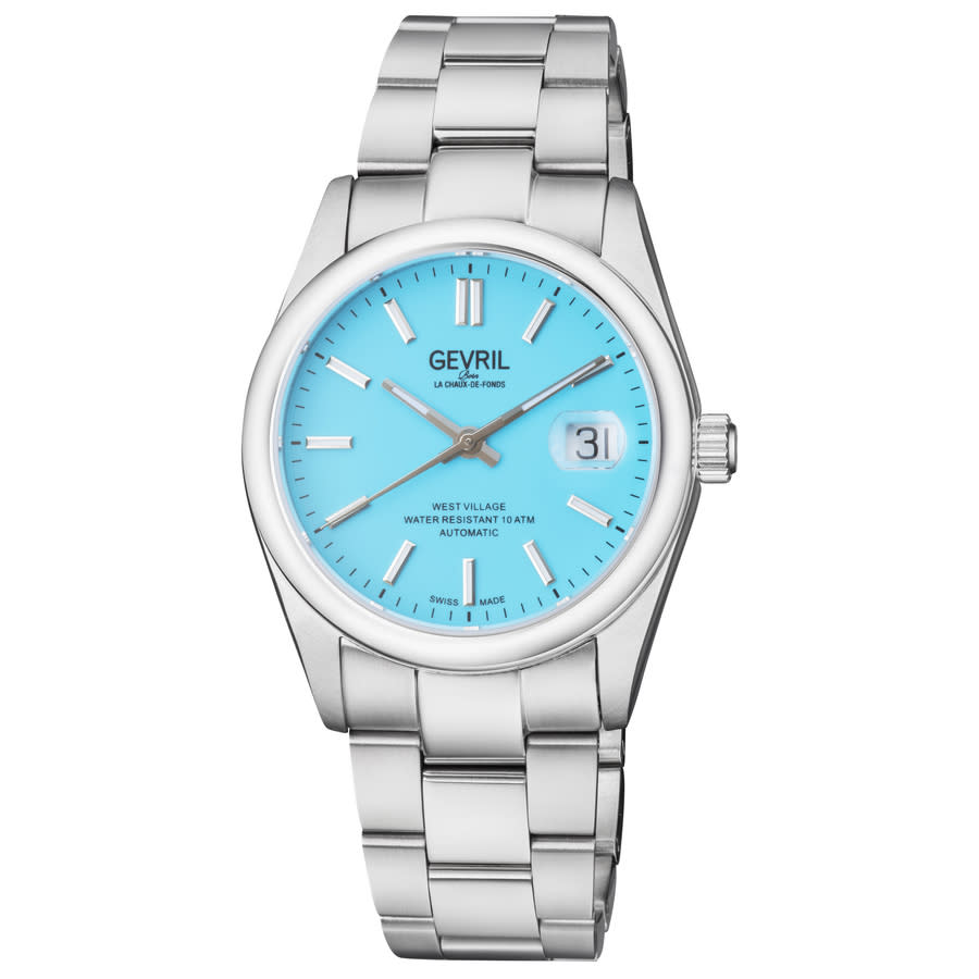 GEVRIL GEVRIL WEST VILLAGE AUTOMATIC BLUE DIAL MENS WATCH 48911