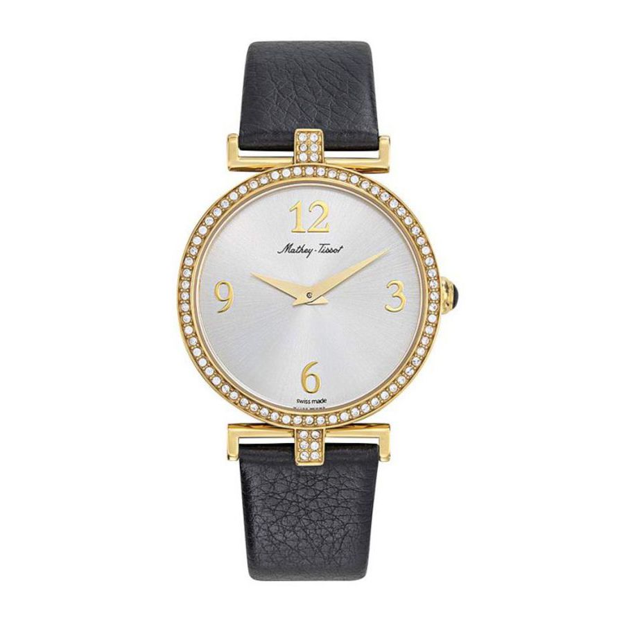 Shop Mathey-tissot Gaia Quartz Silver Dial Ladies Watch D587qpyi In Black / Gold Tone / Silver / Yellow