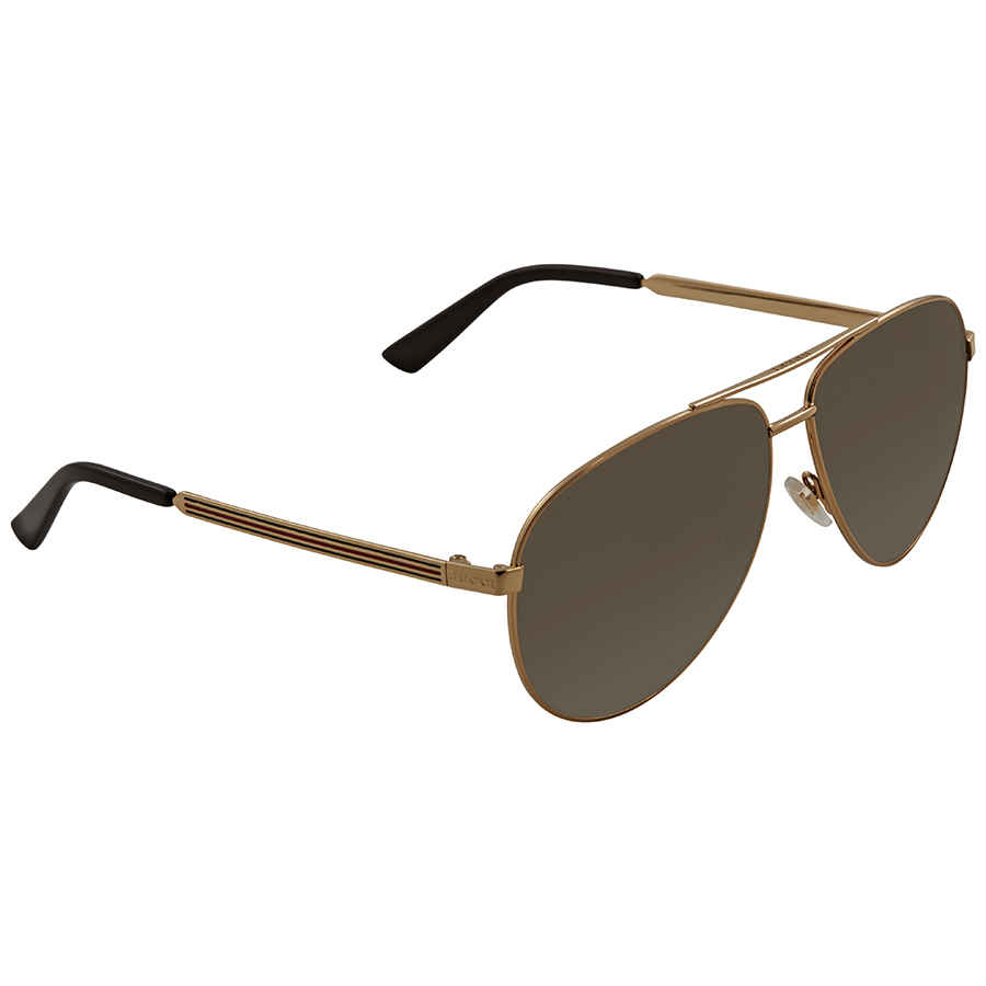 Gucci Brown Gradient Aviator Sunglasses Gcgg0137s 001 61 In Brown,gold Tone