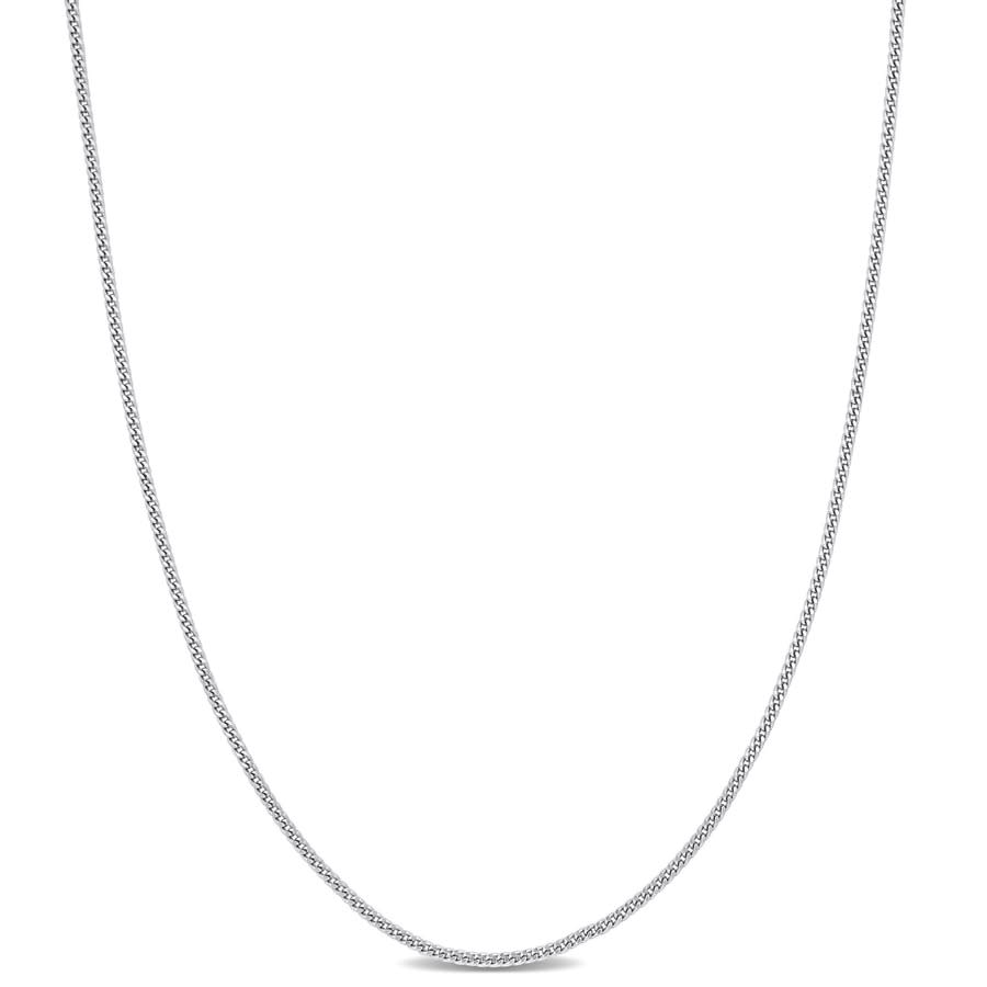 Amour Curb Link Chain Necklace In Platinum In White
