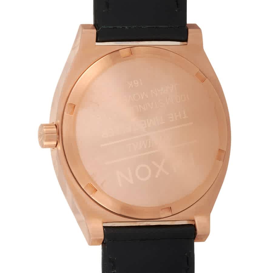 Shop Nixon Time Teller Quartz Rose Dial Ladies Watch A045-1932-00 In Black / Gold Tone / Rose / Rose Gold Tone