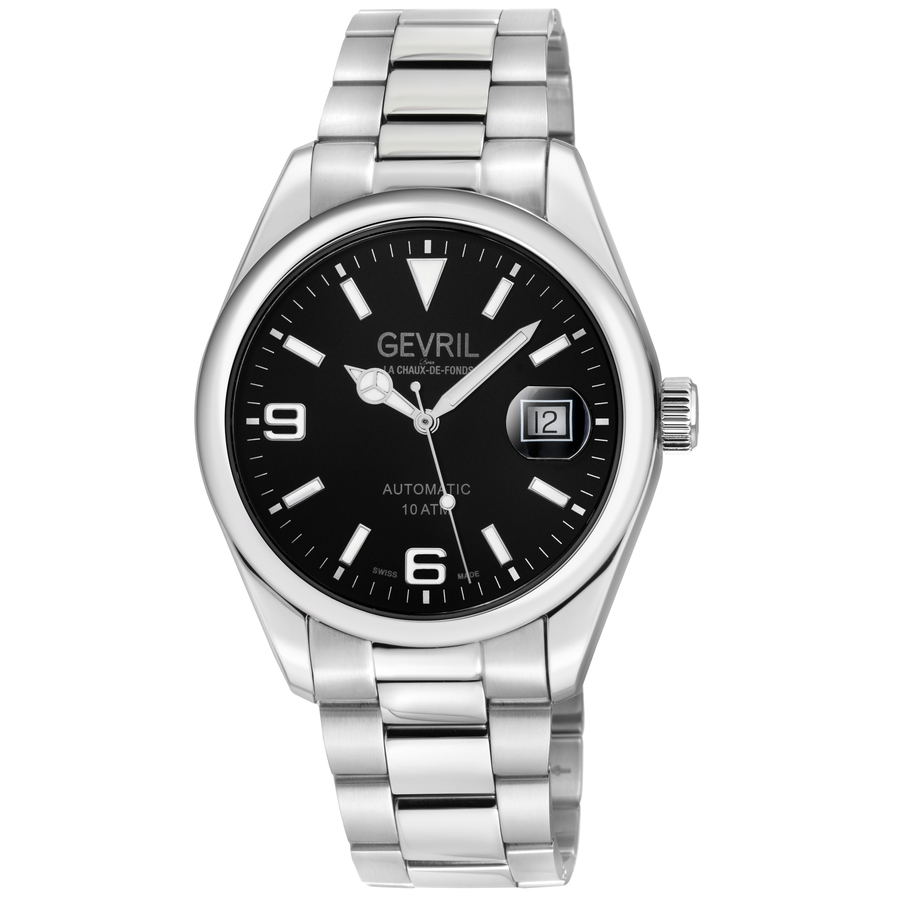 GEVRIL GEVRIL WEST VILLAGE AUTOMATIC BLACK DIAL MENS WATCH 48949B