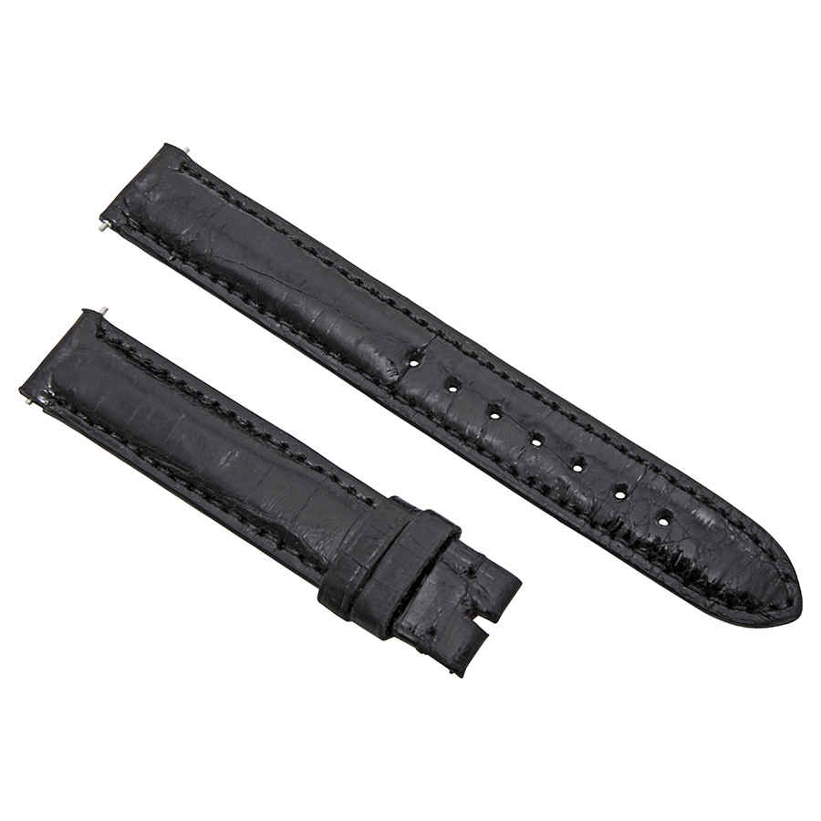 Hadley Roma 14 Mm Matte Black Crocodile Leather Strap