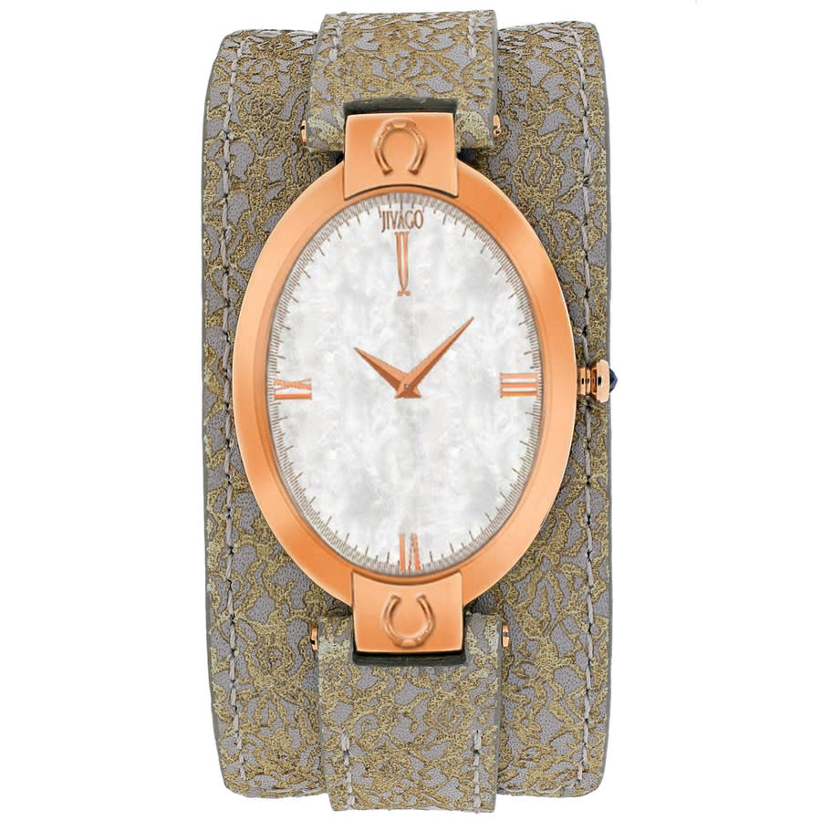 Jivago Women's White Mop Dial Watch In Beige / Gold Tone / Mother Of Pearl / Rose / Rose Gold Tone / White