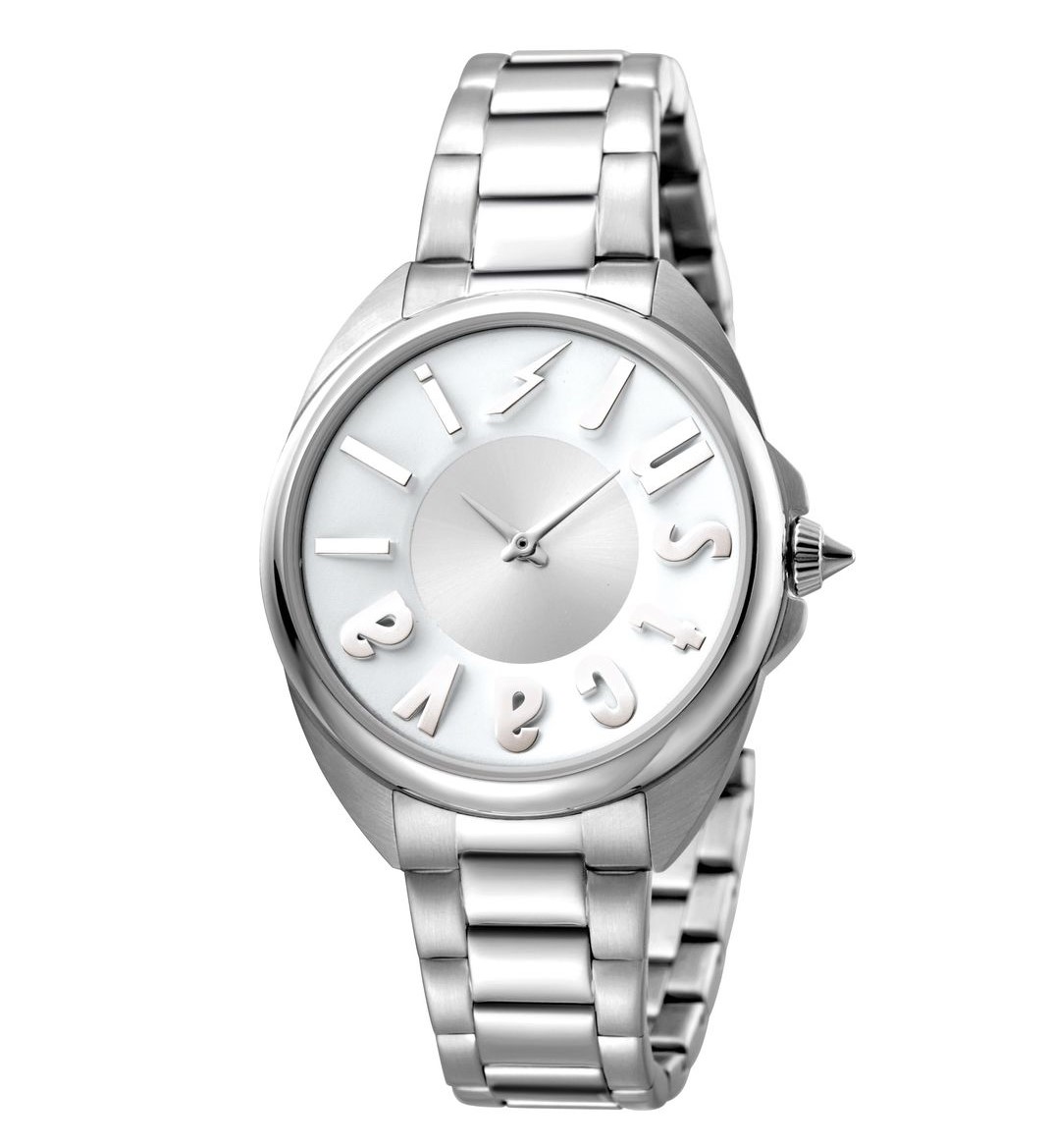 Just Cavalli Logo Silver Dial Ladies Watch Jc1l008m0065