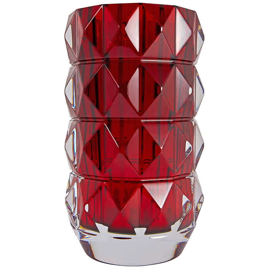 Baccarat Louxor Round Vase In Red