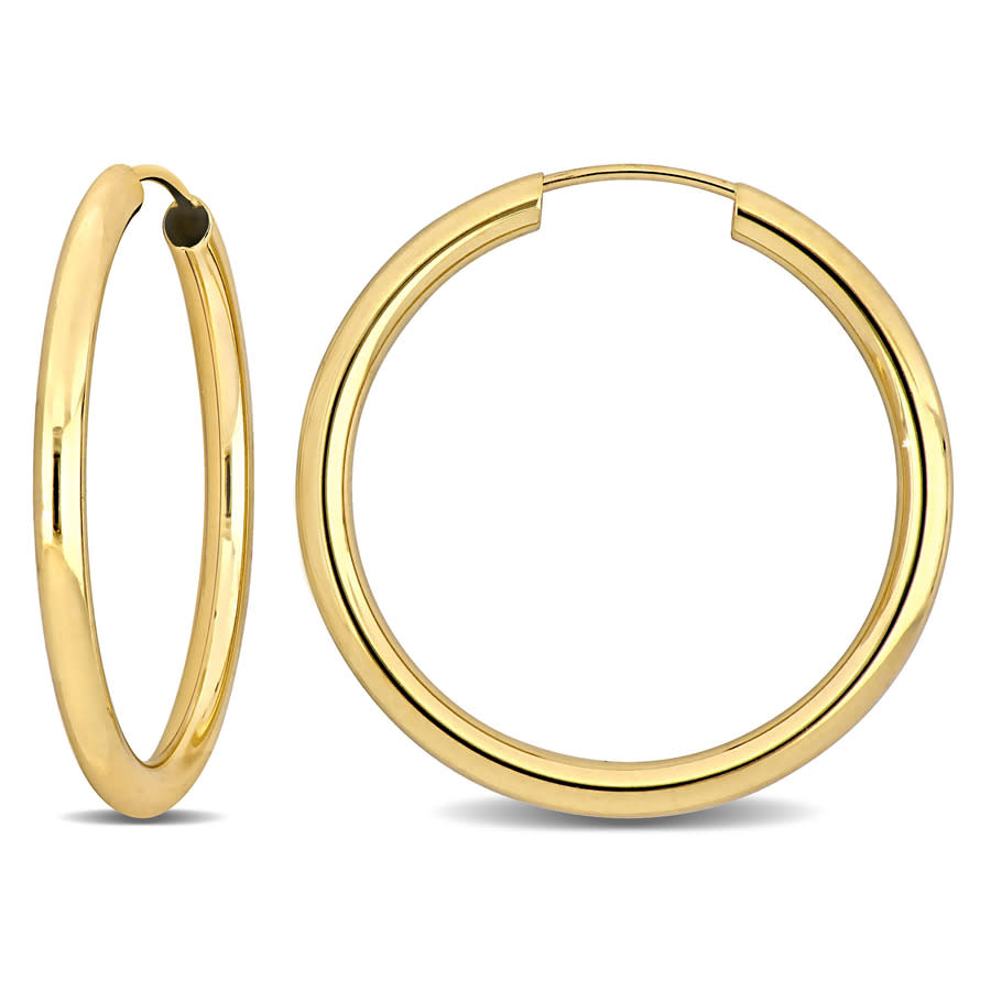 Amour 25mm Hoop Earrings in 14k Yellow Gold