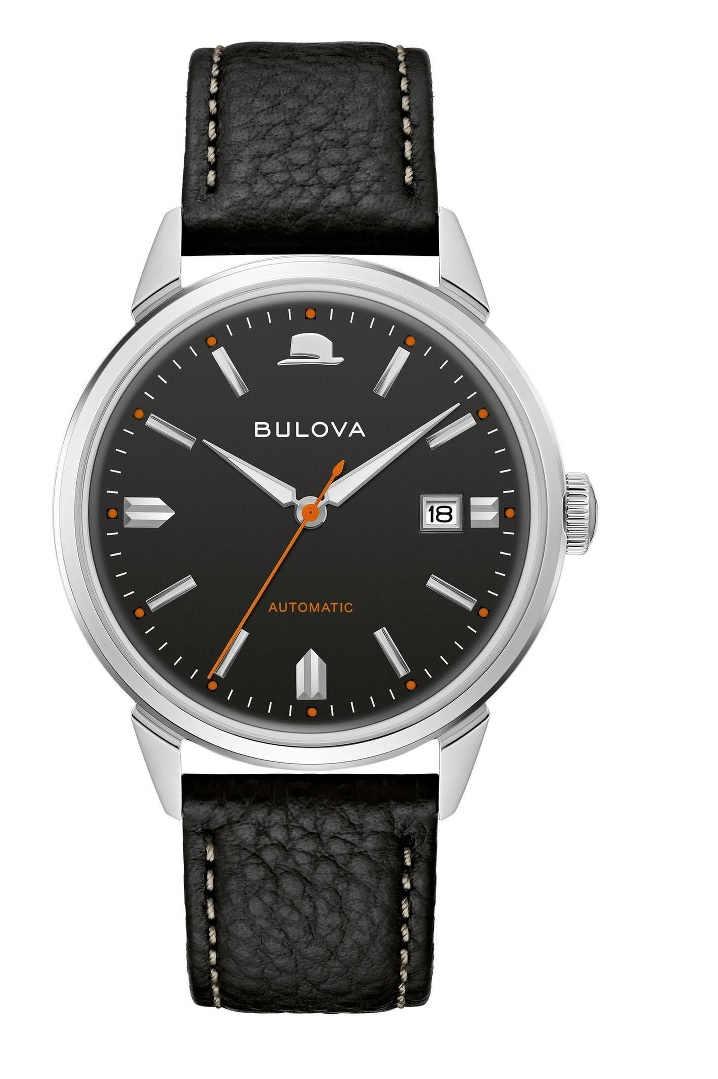 Bulova Men's Frank Sinatra Summer Wind Automatic Black Leather Strap Watch 40mm In Black