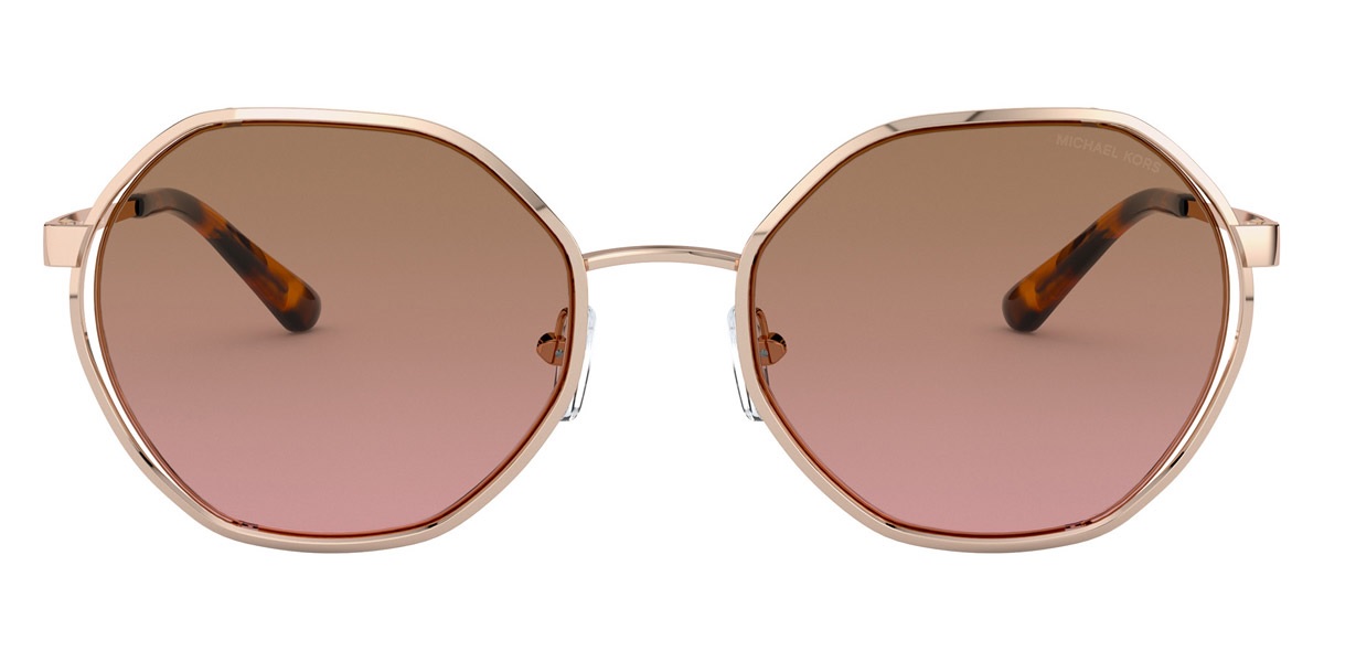 Michael Kors Mk1072 Porto Irregular-frame Sunglasses In Brown,gold Tone,pink,rose Gold Tone