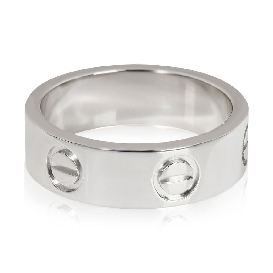 Pre-owned Cartier Love Ring In Platinum In White