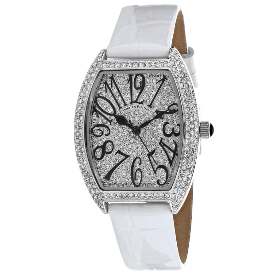 Christian Van Sant Elegant Quartz White Dial Ladies Watch Cv4821w In Black / White