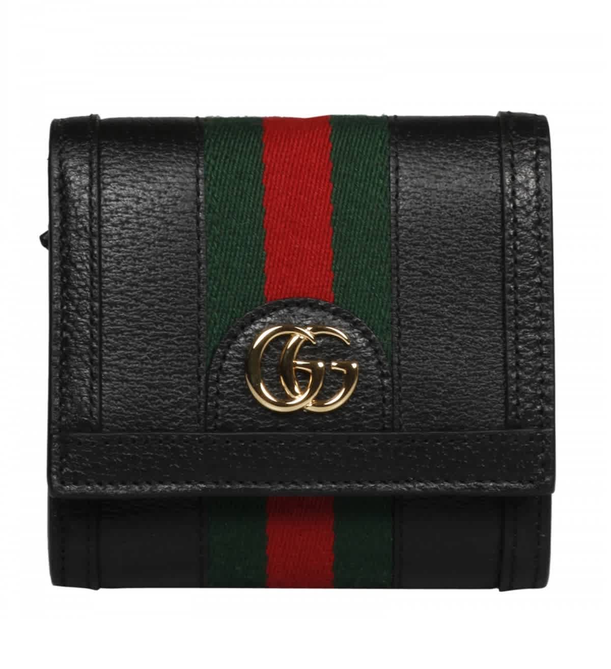 Gucci Ophidia Gg Web Wallet In Black,green,red