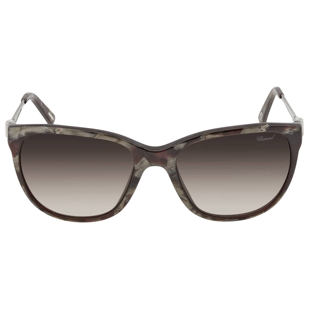 Chopard Cat Eye Unisex Sunglasses Sch204s0va956 In Brown,grey