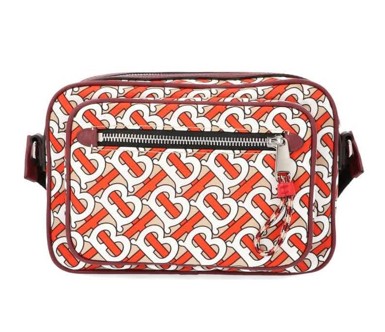 Click to view more detailed imagery on our partner's website Burberry Monogram Print Leather Crossbody Bag In Red