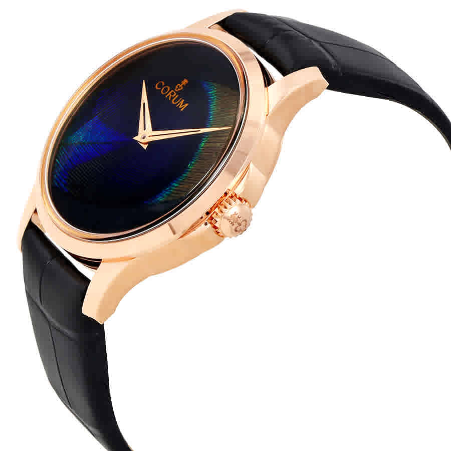 Shop Corum Heritage Artisans 18k Rose Gold Ladies Watch 082.601.55/0001 Pl01 In Black / Gold / Gold Tone / Rose / Rose Gold / Rose Gold Tone