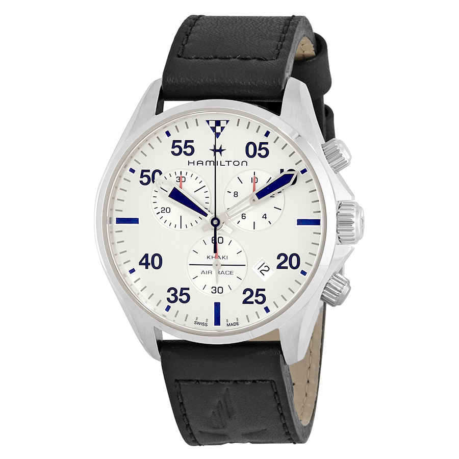 Click to view more detailed imagery on our partner's website Hamilton Khaki Pilot Silver Dial Black Leather Mens Watch H76712751 In Beige,black,silver Tone
