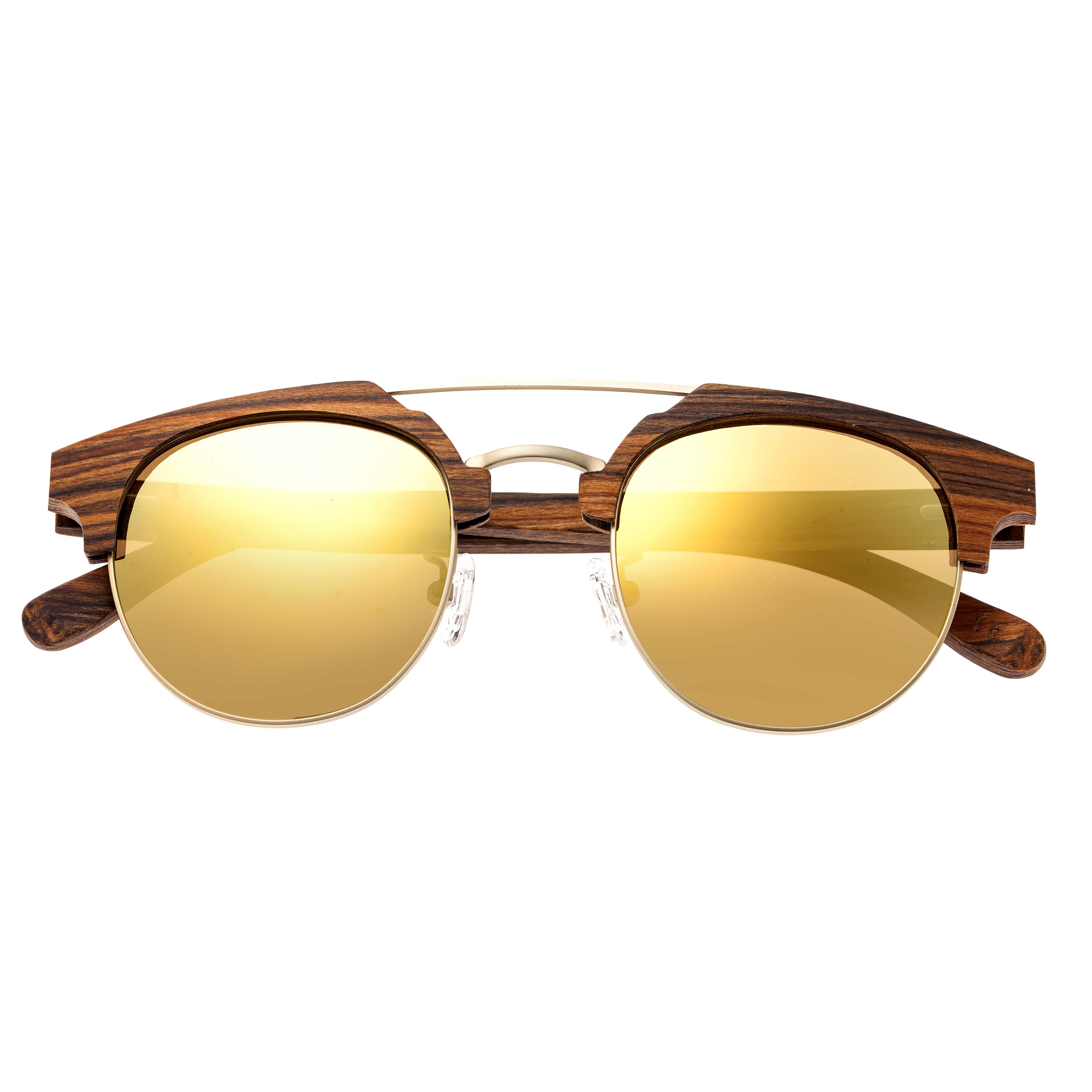 Earth Kai Wood Sunglasses In Gold / Spring