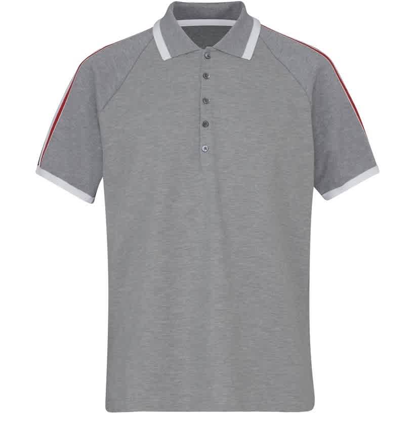 Thom Browne Mens Light Grey Raglan Sleeve Polo In Brown,grey