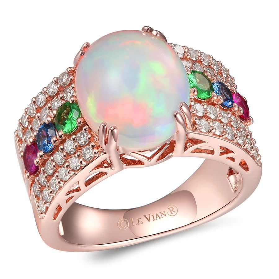 Le Vian Ladies Neopolitan Opal Ring Set In 14k Strawberry Gold In Rose Gold-tone