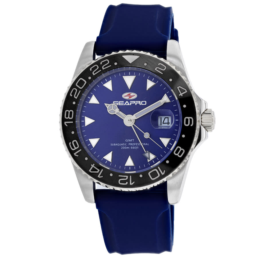 Seapro Men's Blue Dial Watch In Black / Blue