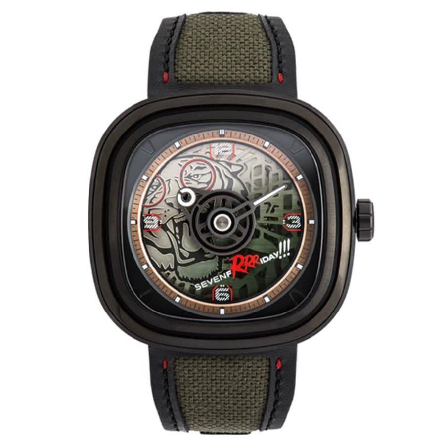 Sevenfriday T Series Automatic Green Dial Men's Watch T3/04 In Black / Green