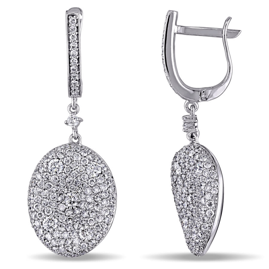 Amour 3 4/5 Ct Tw Diamond Circle Earrings In 18k White Gold