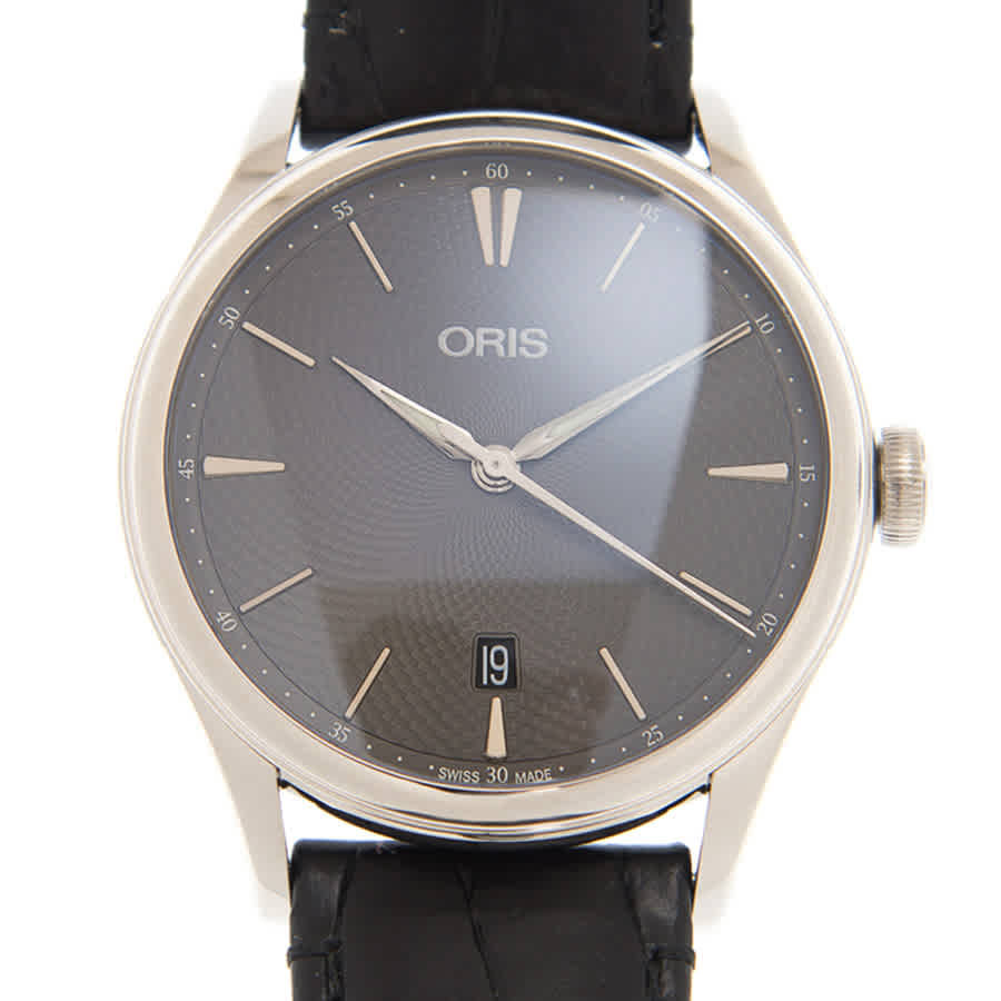 Shop Oris Artelier Date Automatic Grey Dial Unisex Watch 733 7721 4053 5 21 64fc In Black / Grey