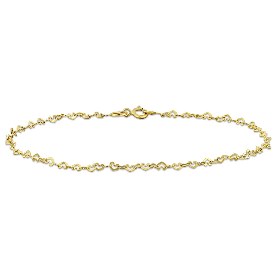 Amour 2mm Heart Link Bracelet In 14k Yellow Gold - 7.5 In. In Yellow