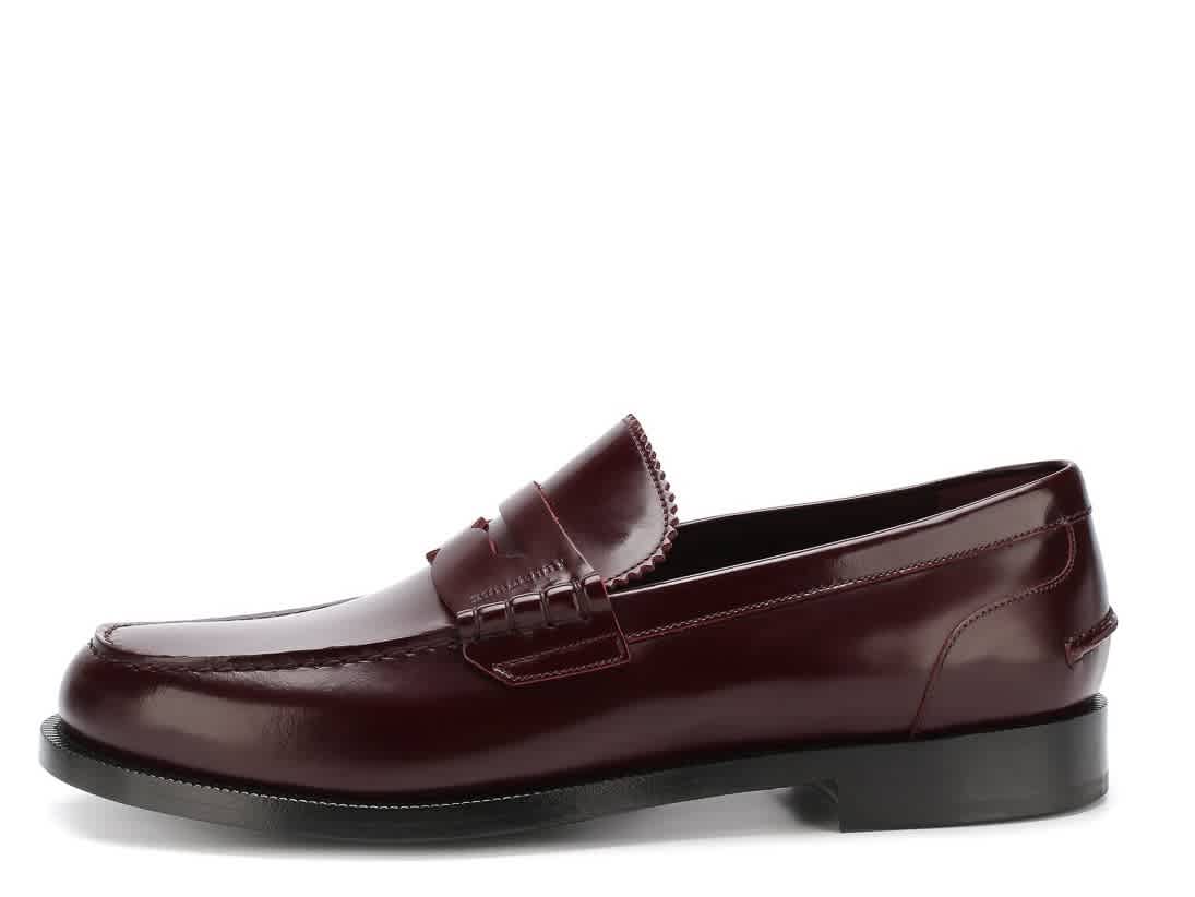 Burberry Mens Bedmont Leather Penny Loafers In Red