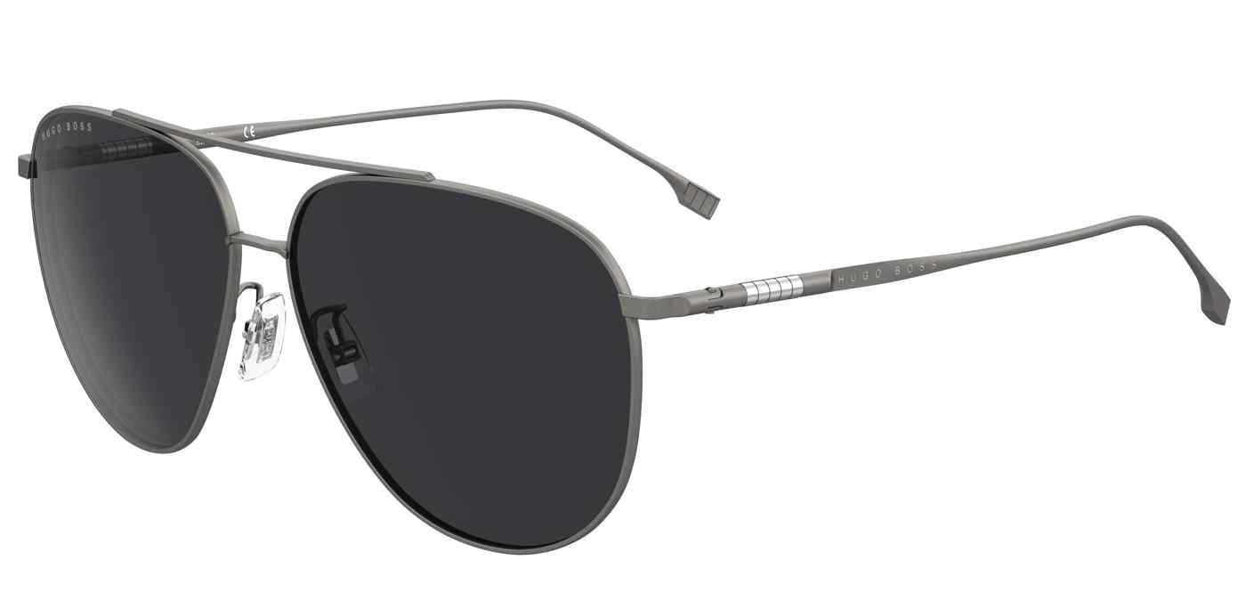 Hugo Boss Boss Boss 1296/f/s M9 0r80 Aviator Polarized Sunglasses In Dark / Grey / Ruthenium