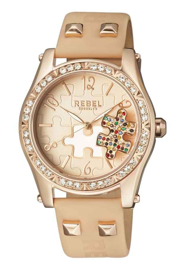 Shop Rebel Gravesend Ladies Watch Rb111-8151 In Gold Tone / Rose / Rose Gold Tone / Tan