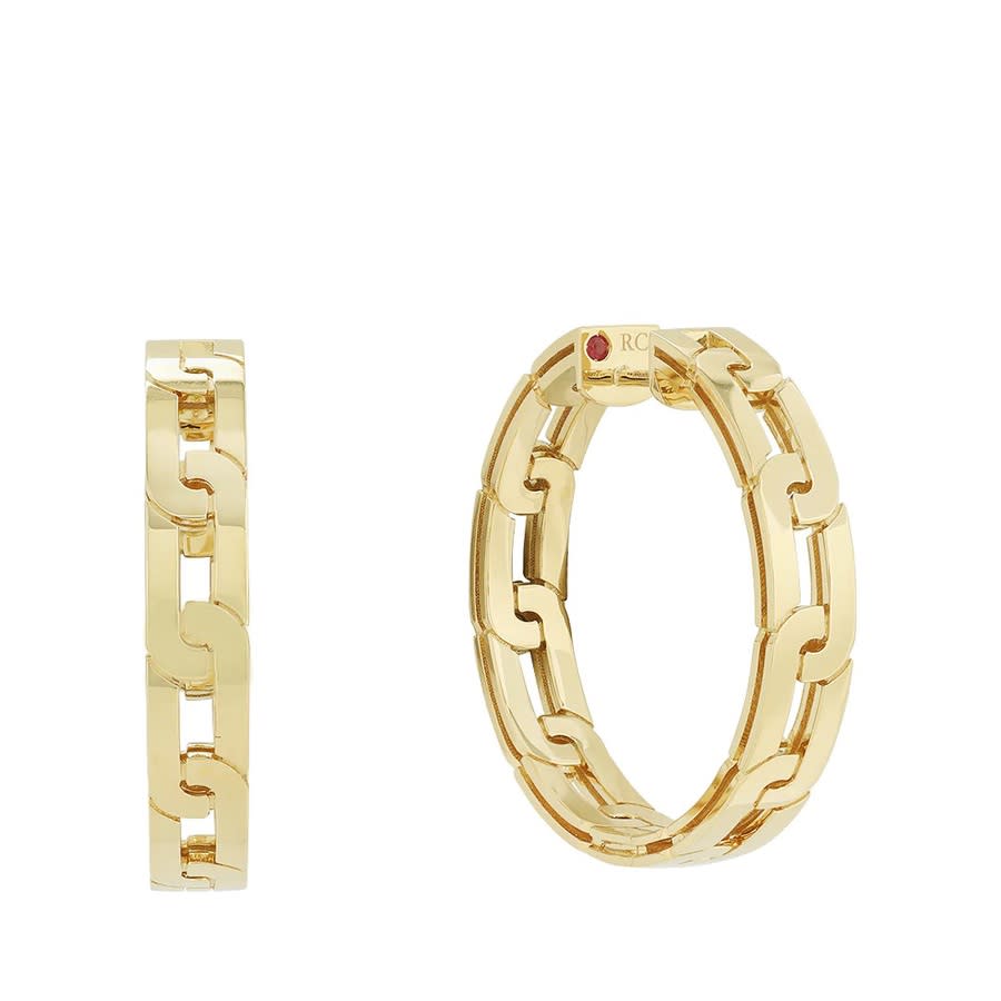 Roberto Coin 18k Yellow Gold Navarra Collection Hoop Earrings - 8883243ayer0 In Yellow