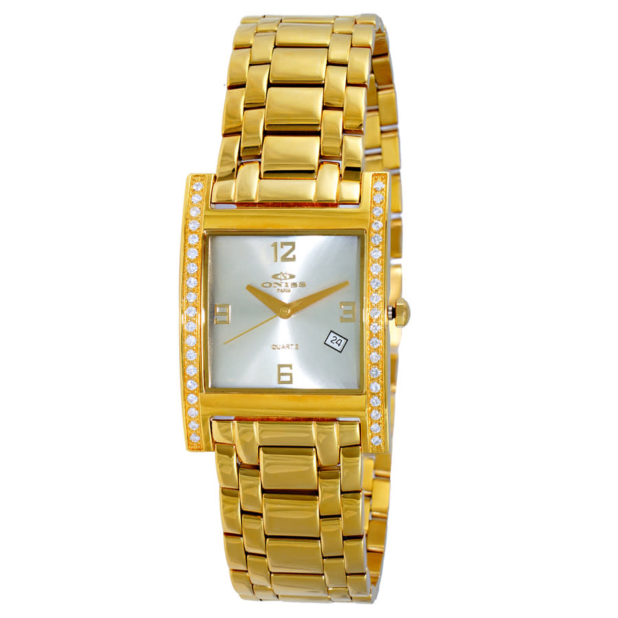 Oniss Quartz Silver Dial Ladies Watch On8300ssgsv In Gold Tone,silver Tone